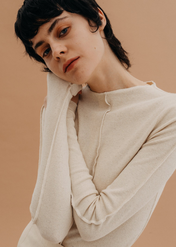 Organic Cotton and Hemp Long Sleeve Shirt 14/02, Unbleached by Nago - Cruelty Free