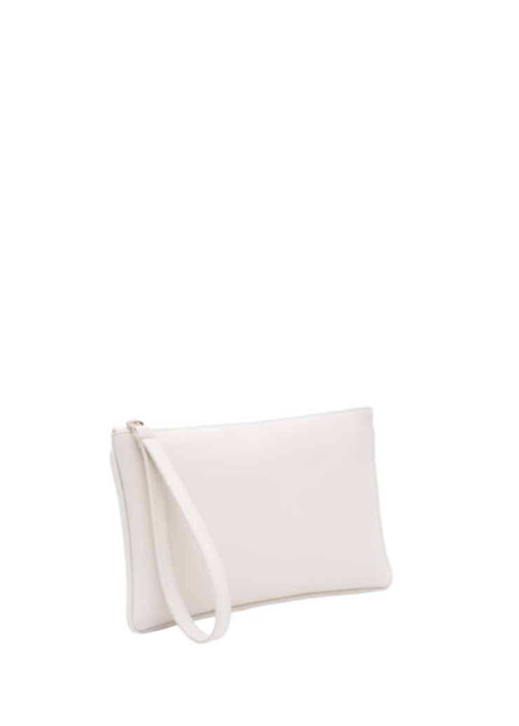 Zipper Pouch Clutch, Off White by Hozen - Sustainable