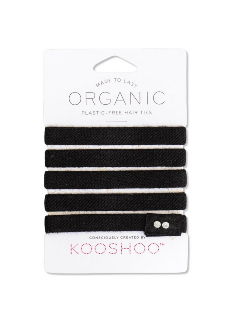 Organic Hair Ties, Black by Kooshoo - Sustainable