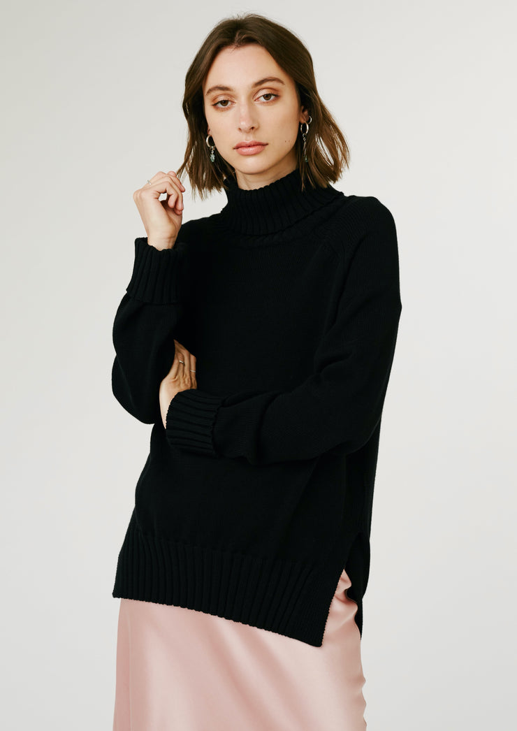 Stacey Knit Jumper, Black by Jillian Boustred - Sustainable