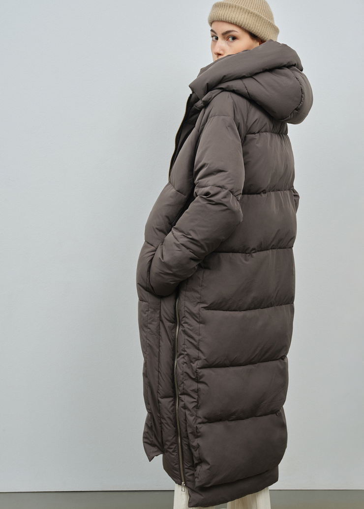 Lourdes Puffer Coat, Black Olive by Embassy Of Bricks And Logs - Eco Friendly 