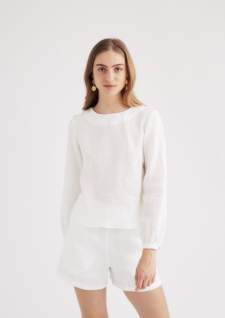 Milly Blouse, White by Jillian Boustred - Sustainable