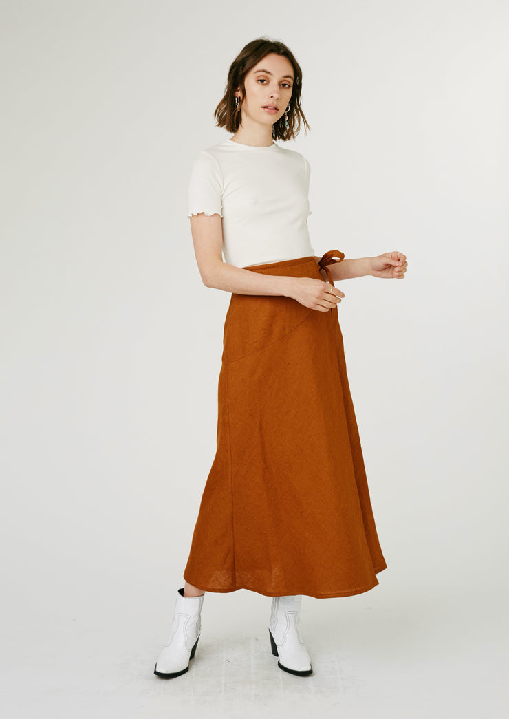 Sienna Wrap Skirt, Amber by Jillian Boustred - Vegan