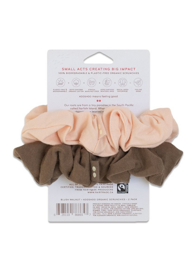 Organic Scrunchies, Blush Walnut by Kooshoo - Ethical