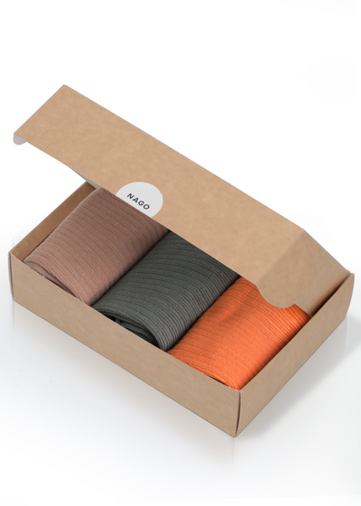 Organic Cotton Socks 21/05, Cherry Blossom / Mint / Pumpkin Spice by Nago - Sustainable