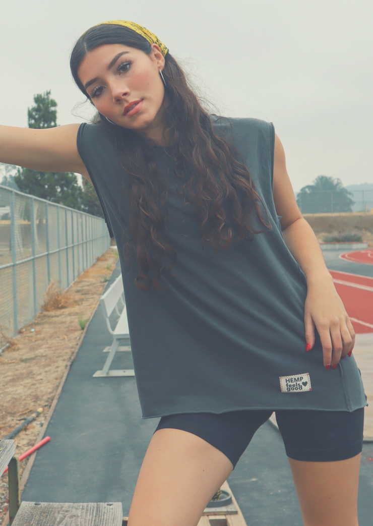 The Muscle Tank, Vintage Grey by People Of Leisure - Sustainable