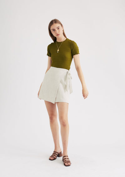 Gemma Wrap Skirt, Natural by Jillian Boustred - Sustainable 