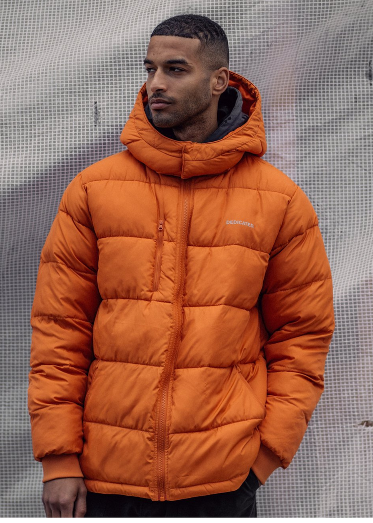 Puffer Jacket, Dundret Orange by Dedicated - Sustainable 