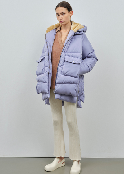 Lyndon Puffer Jacket, Lilac Blue by Embassy Of Bricks And Logs - Sustainable