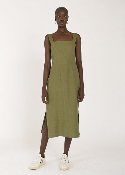 Valerie Dress, Khaki by Jillian Boustred - Sustainable