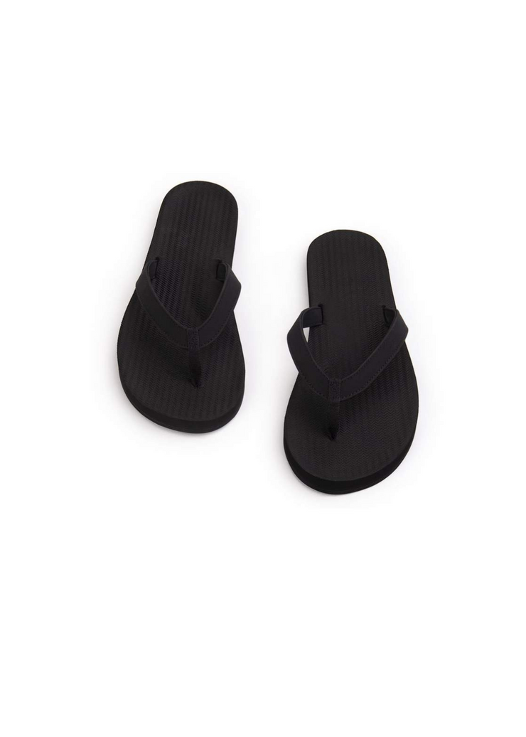 Womens Sandals Flip Flops ESSNTLS, Black / Black by Indosole - Eco Friendly 