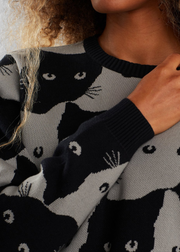 Sweater Arendal Cats, Grey by Dedicated - Ethical 