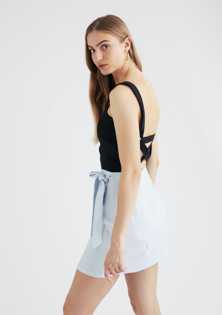 Gemma Wrap Skirt, Powder Blue by Jillian Boustred - Eco Friendly