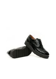 Flatform Brogues, Black by Will's Vegan Shoes - Ethical