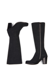 Heeled Knee High Boots, Black by Will's Vegan Shoes - Sustainable