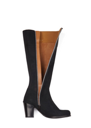 Heeled Knee High Boots, Black by Will's Vegan Shoes - Vegan
