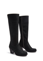 Heeled Knee High Boots, Black by Will's Vegan Shoes - Cruelty Free