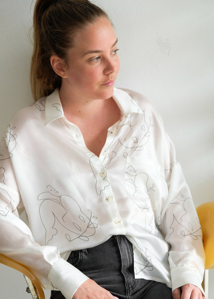 Augusto Blouse, White by Oh Seven Days - Sustainable