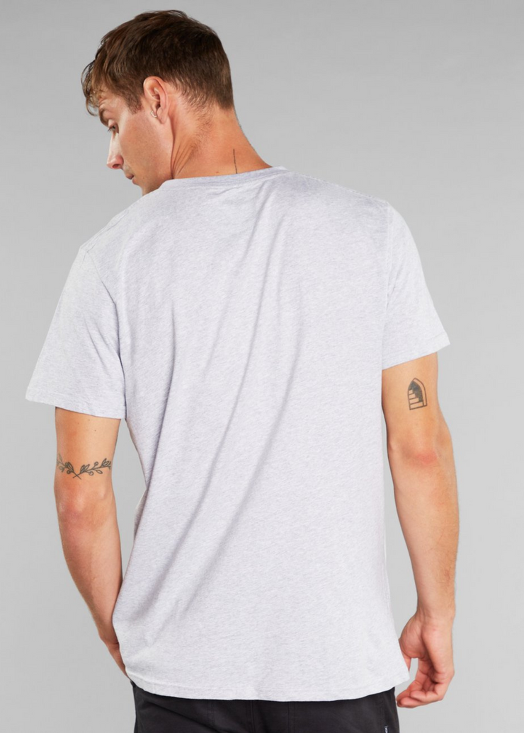 T-Shirt Stockholm Vegan Dino, Grey Melange by Dedicated - Eco Conscious 