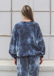 Plush Crewneck Pullover, Tie Dye Blue by People Of Leisure - Eco Conscious 