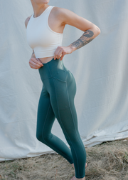 High-Rise Compressive Pocket Leggings, Moss by Girlfriend Collective - Eco Friendly