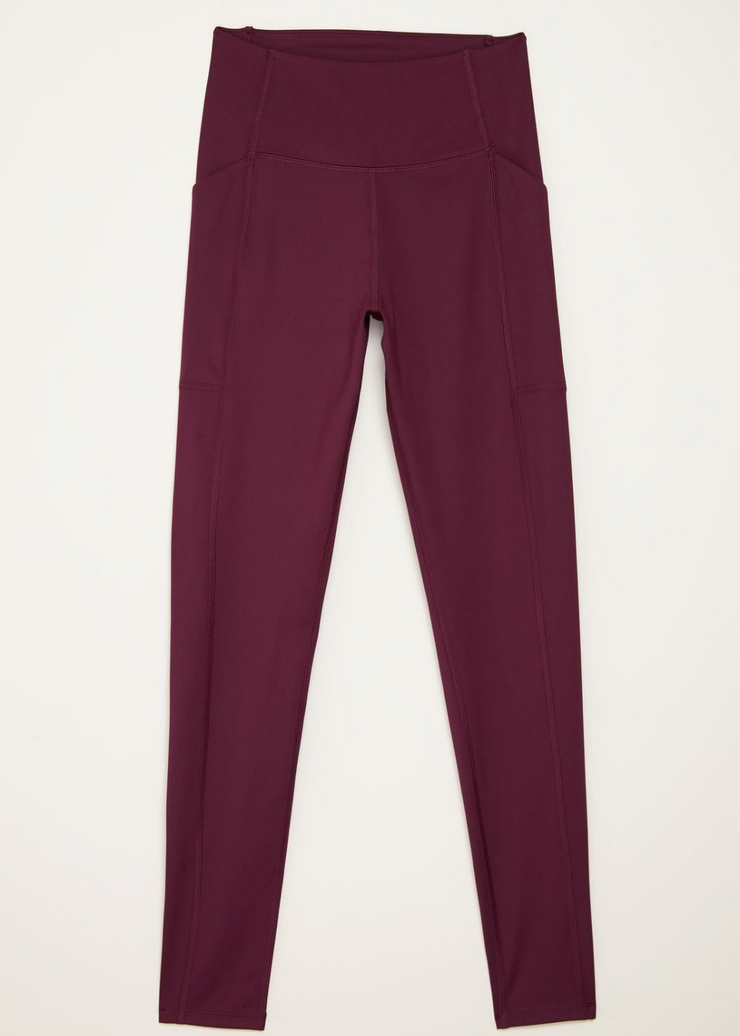 High-Rise Compressive Pocket Leggings, Plum by Girlfriend Collective - Eco Conscious