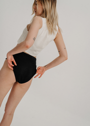 High Waisted Panties 19/02, Onyx Black / Cream White by Nago - Eco Conscious 