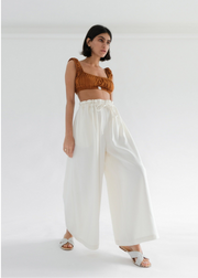 Heather Trousers, White by Oh Seven Days - Sustainable
