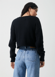 Downtown Cropped Sweater, Black