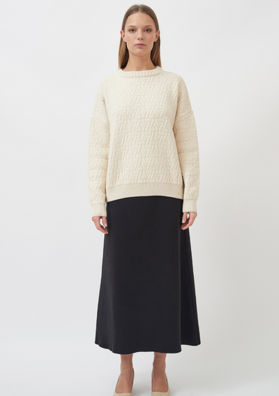 Knitted Triangle Pullover, Cream by Mila Vert - Sustainable