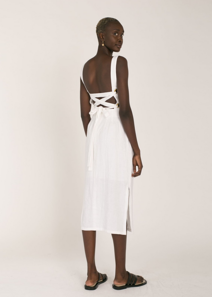 Valerie Dress, White by Jillian Boustred - Vegan