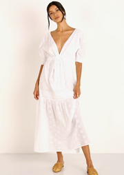 Ang Midi Dress, White by Cleobella - Ethical