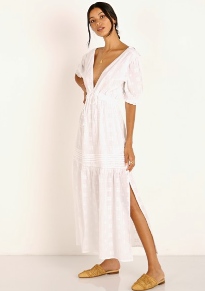 Ang Midi Dress, White by Cleobella - Sustainable