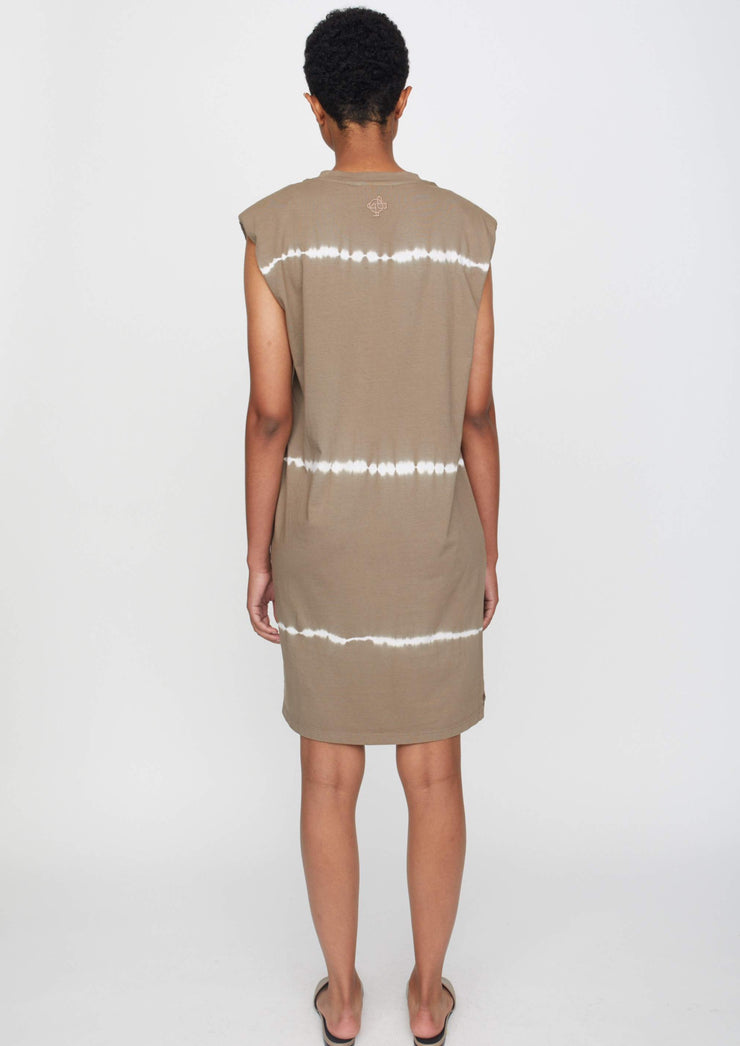 Beijing Dress Tiedye, Taupe by Just Female - Ethical
