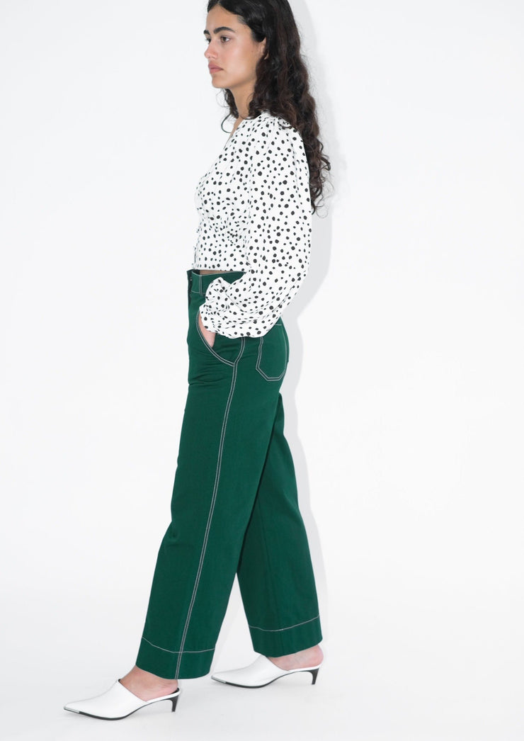 High Kick Trousers, Pine by Oh Seven Days - Eco Conscious
