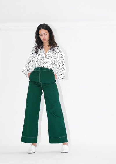 High Kick Trousers, Pine by Oh Seven Days - Sustainable
