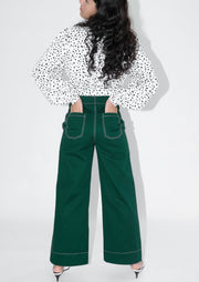High Kick Trousers, Pine by Oh Seven Days - Cruelty Free