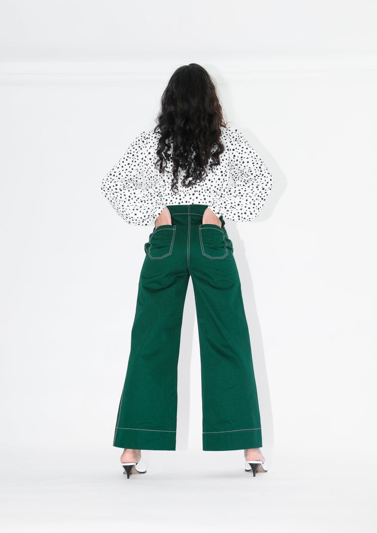 High Kick Trousers, Pine by Oh Seven Days - Ethical