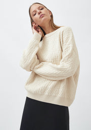 Knitted Triangle Pullover, Cream by Mila Vert - Eco Friendly 