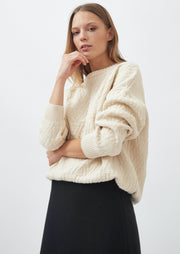 Knitted Triangle Pullover, Cream by Mila Vert - Ethical