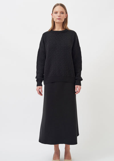 Knitted Triangle Pullover, Black by Mila Vert - Sustainable
