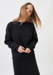 Knitted Triangle Pullover, Black by Mila Vert - Eco Friendly 