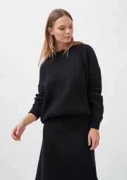 Knitted Triangle Pullover, Black by Mila Vert - Ethical 
