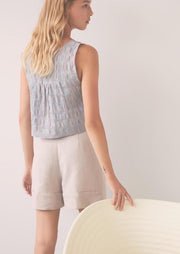 Myrtille Top, Aqua & Taupe by Eve Gravel - Ethical