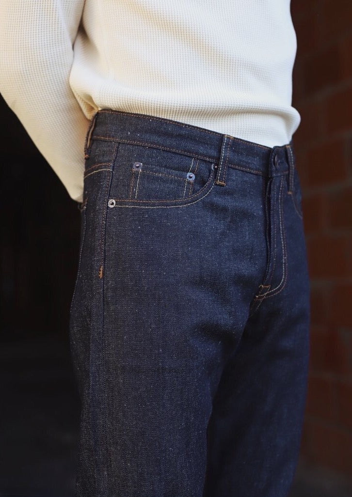Selvedge Denim Jeans, Indigo Blue-Black by Hemp Clothing Australia - Eco Conscious