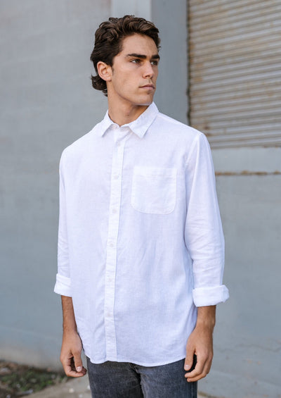 Newtown Shirt, White by Hemp Clothing Australia - Sustainable