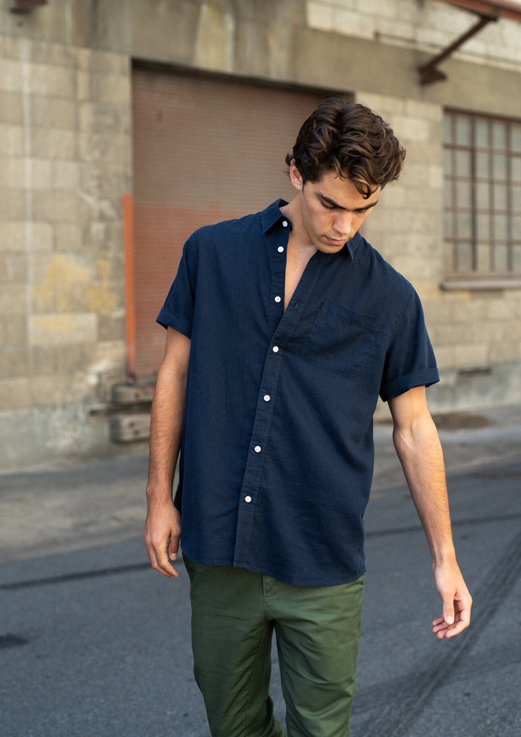 Newtown Shirt, Navy by Hemp Clothing Australia - Eco Conscious