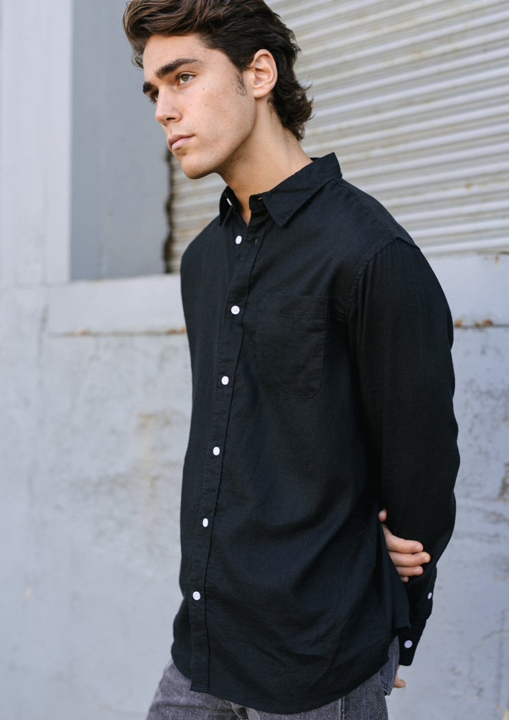Newtown Shirt, Black by Hemp Clothing Australia - Ethical