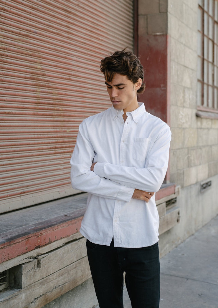 Oxford Shirt, White by Hemp Clothing Australia - Ethical
