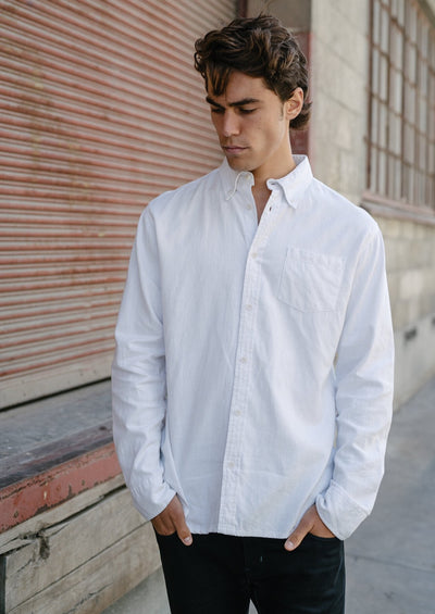 Oxford Shirt, White by Hemp Clothing Australia - Sustainable